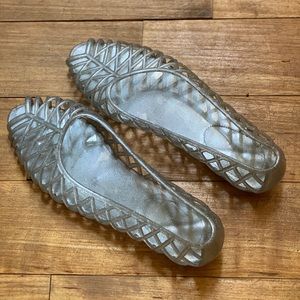 American Apparel Jelly Flat - Clear Silver Sparkle